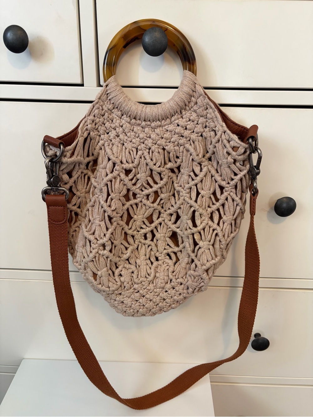 The Sak Helena Crochet Bracelet Handle Crossbody bag purse